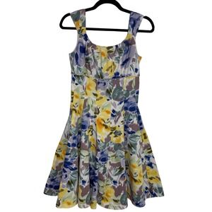 MAGGY LONDON‎ Floral Fit & Flare Dress Size 6 Knee Length Garden Party Spring